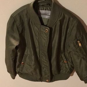Girls olive green bomber jacket